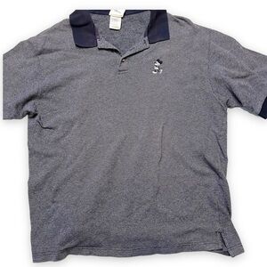 Vintage Walt Disney World Polo Shirt Mickey Embroidery Knit Blue White Size XXL